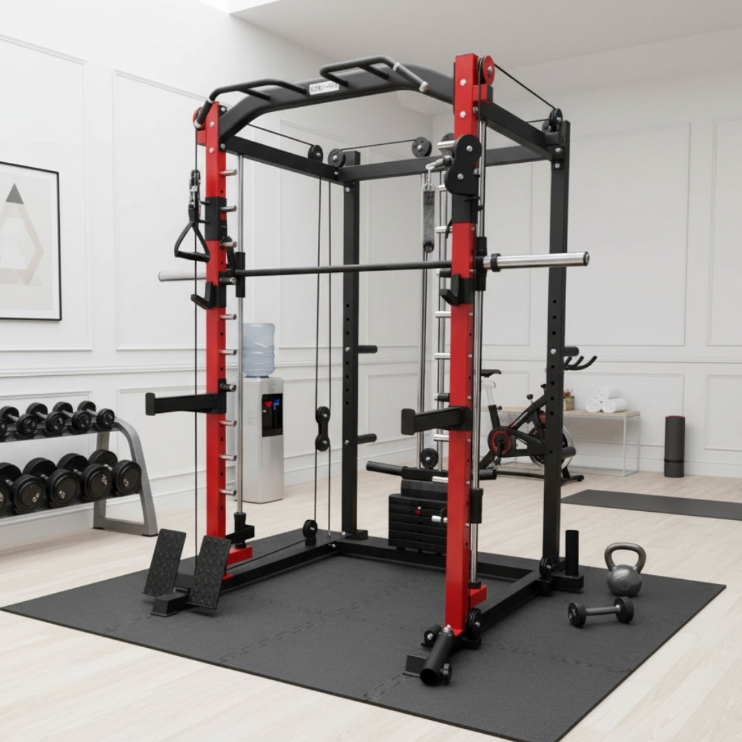 All-in-one Smith Machine with 75 LB or 150 LB Weight Stack
