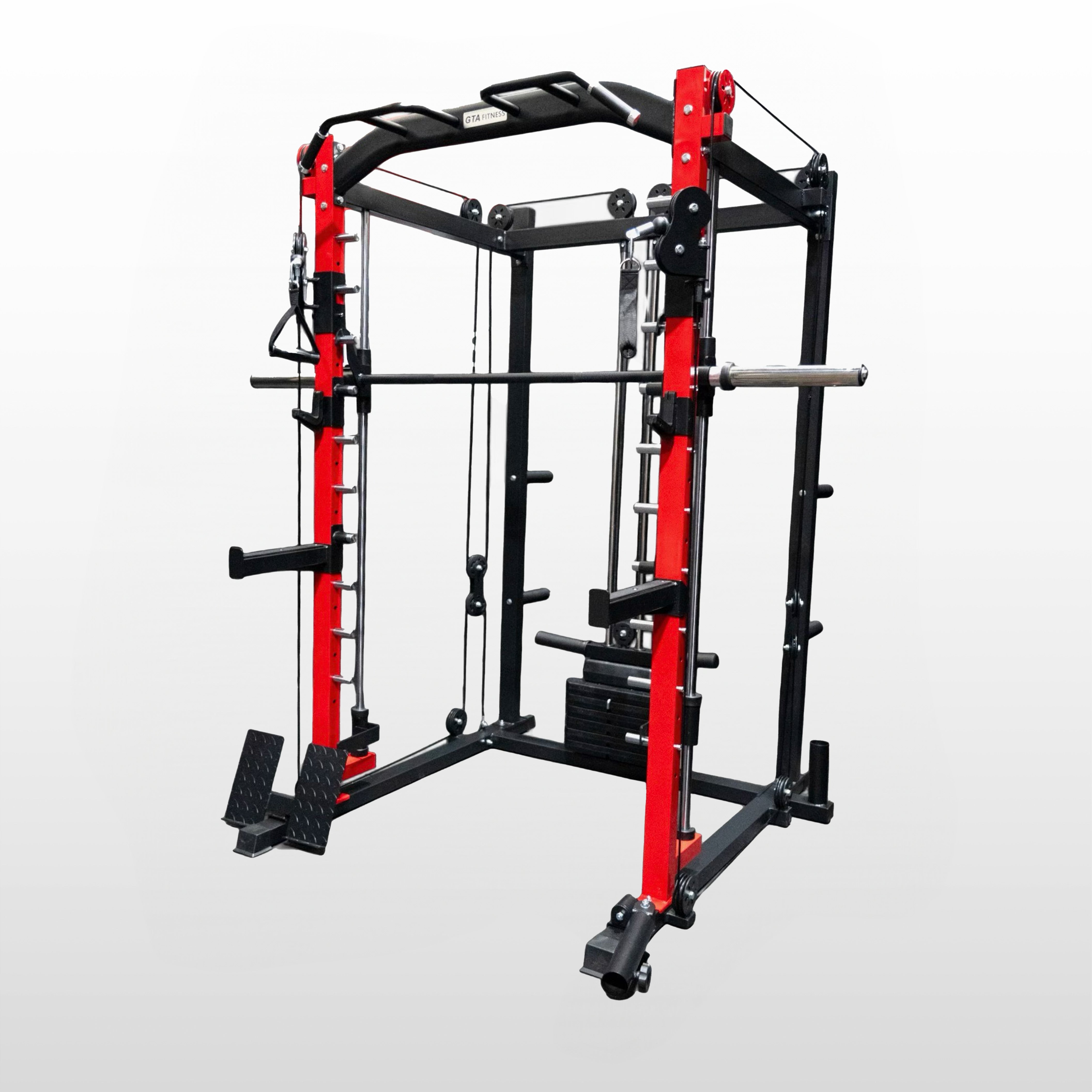 All-in-one Smith Machine with 75 LB or 150 LB Weight Stack