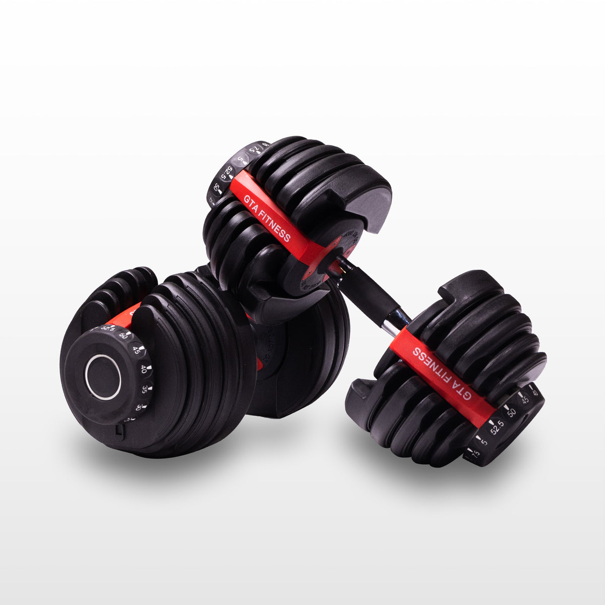 Adjustable Dumbbells 5–52.5 lbs Set of 2 – GTA Fitness Canada