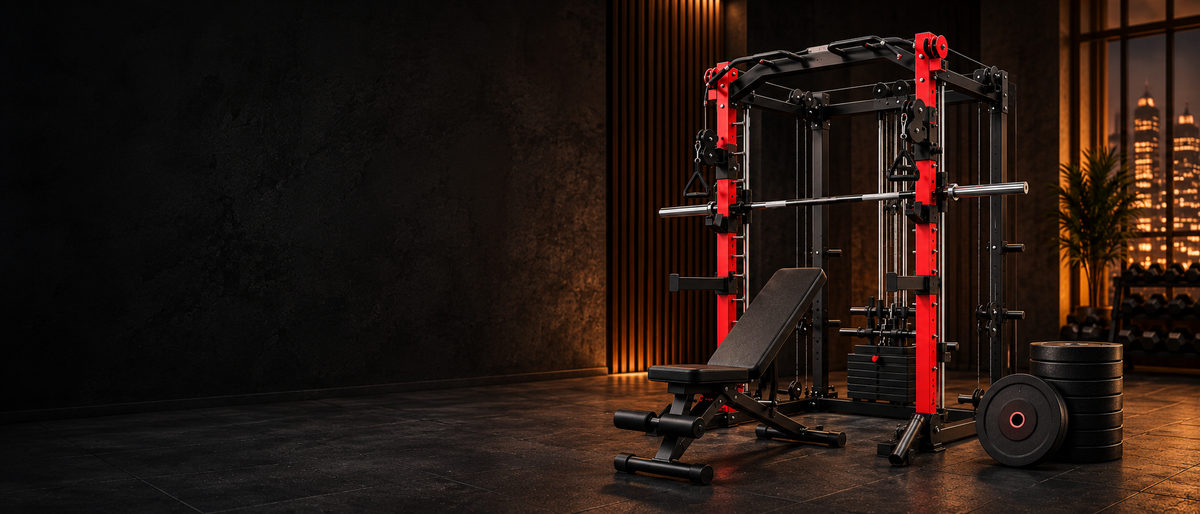 Smith Machine set up in a modern home gym